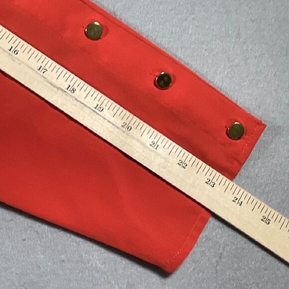Chicos 2 Top Shirt 3 XL Pullover Keyhole Orange 3/4 Choker Sleeve Stretch Autumn - Picture 10 of 14